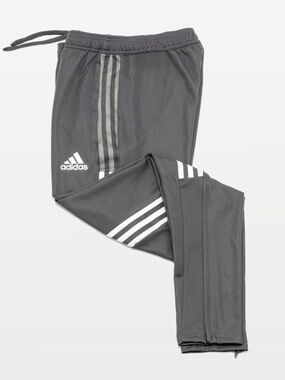 adidas Men’s 2XL Gray Jogger Sweatpants with White Stripes